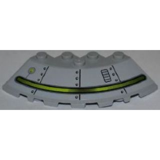 Brick, Round Corner 6 x 6 with Slope 33 Edge, Facet Cutout with Alien Ship Pattern Type 3 (Sticker) - Set 7065