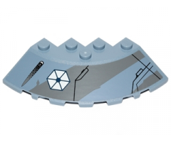 Brick, Round Corner 6 x 6 with Slope 33 Edge, Facet Cutout with Missile Launcher and Separatists Insignia Pattern Model Left Side (Sticker) - Set 75041