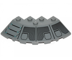 Brick, Round Corner 6 x 6 with Slope 33 Edge, Facet Cutout with SW Plates, Stairs and Vents Pattern Model Right Side (Sticker) - Set 75216