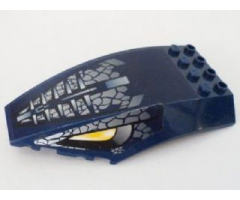 Windscreen 10 x 6 x 2 Curved with Scales and Yellow Snake Eyes Pattern on Both Sides (Stickers) - Set 8769
