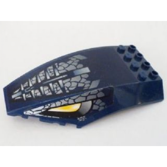 Windscreen 10 x 6 x 2 Curved with Scales and Yellow Snake Eyes Pattern on Both Sides (Stickers) - Set 8769