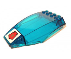 Windscreen 10 x 6 x 2 Curved with Space Police 3 Badge Pattern (Sticker) - Set 5973