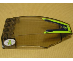 Windscreen 10 x 6 x 2 Curved with Dark Blue and Lime Border and Agents Logo Pattern (Sticker) - Set 8633