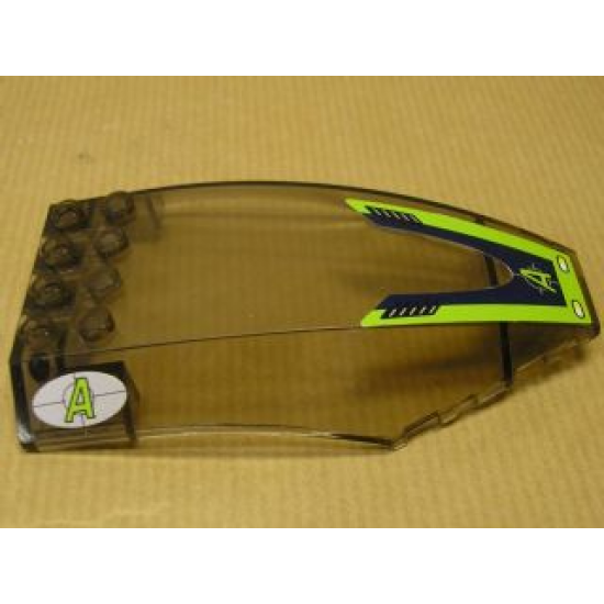 Windscreen 10 x 6 x 2 Curved with Dark Blue and Lime Border and Agents Logo Pattern (Sticker) - Set 8633