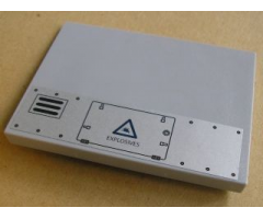 Slope 10 6 x 8 with Warning Triangle, 'EXPLOSIVES' and Air Vent Pattern Model Right (Sticker) - Set 8635
