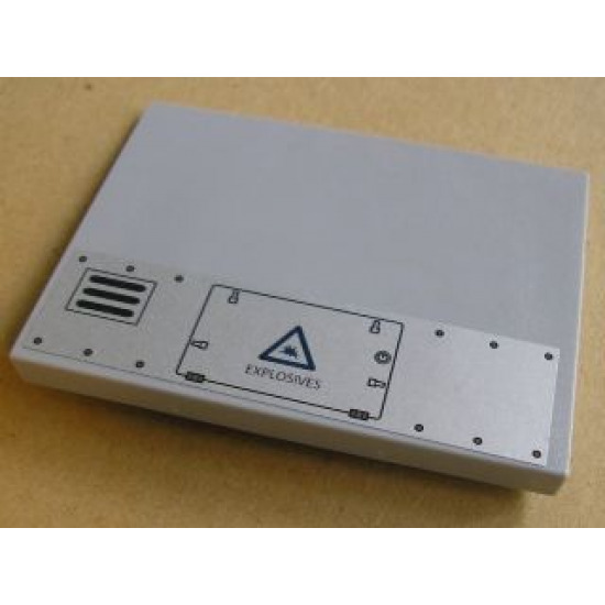 Slope 10 6 x 8 with Warning Triangle, 'EXPLOSIVES' and Air Vent Pattern Model Right (Sticker) - Set 8635