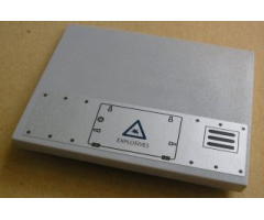 Slope 10 6 x 8 with Warning Triangle, 'EXPLOSIVES' and Air Vent Pattern Model Left (Sticker) - Set 8635
