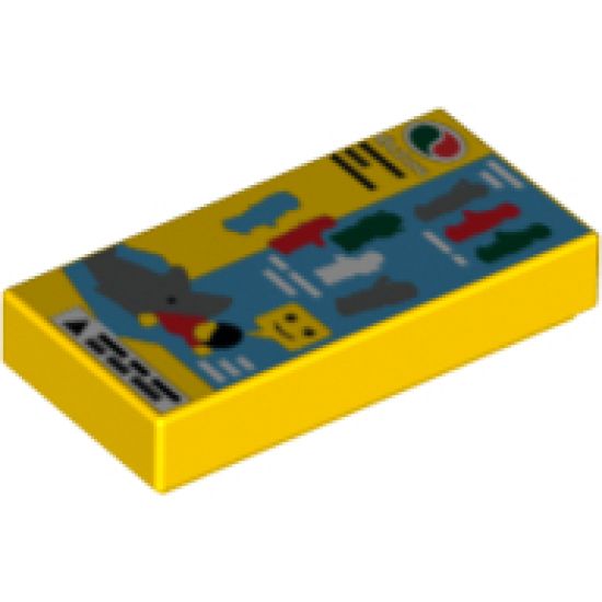 Tile 1 x 2 with Octan Logo, Minifigure Silhouettes and Shark with Minifigure Pattern (Life Instructions)