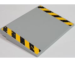 Slope 10 6 x 8 with Worn Bright Light Orange and Black Caution Stripes Pattern (Stickers) - Set 70134