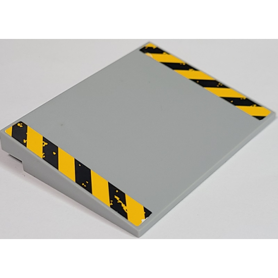 Slope 10 6 x 8 with Worn Bright Light Orange and Black Caution Stripes Pattern (Stickers) - Set 70134