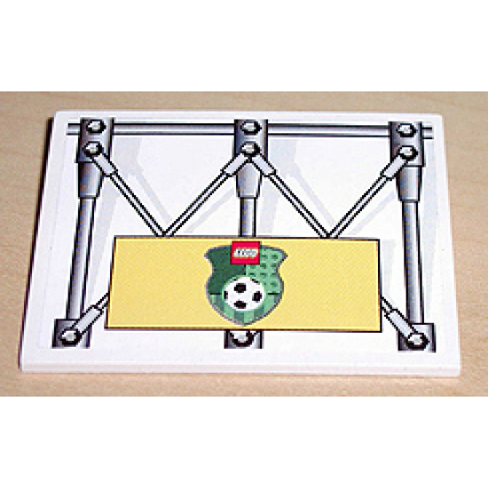 Slope 10 6 x 8 with Girders and Lego Soccer Logo Pattern (Sticker) - Set 3403