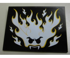 Slope 10 6 x 8 with Glow In Dark Flaming Face Pattern (Sticker) - Set 9464