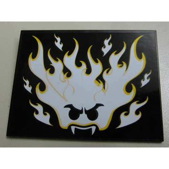 Slope 10 6 x 8 with Glow In Dark Flaming Face Pattern (Sticker) - Set 9464
