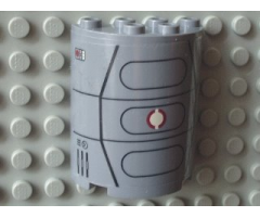 Cylinder Half 2 x 4 x 4 with SW Escape Pod Pattern (Sticker) - Set 8039