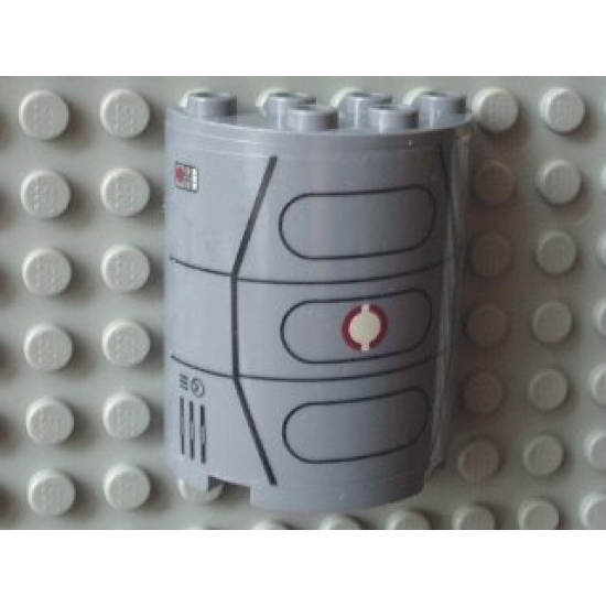 Cylinder Half 2 x 4 x 4 with SW Escape Pod Pattern (Sticker) - Set 8039