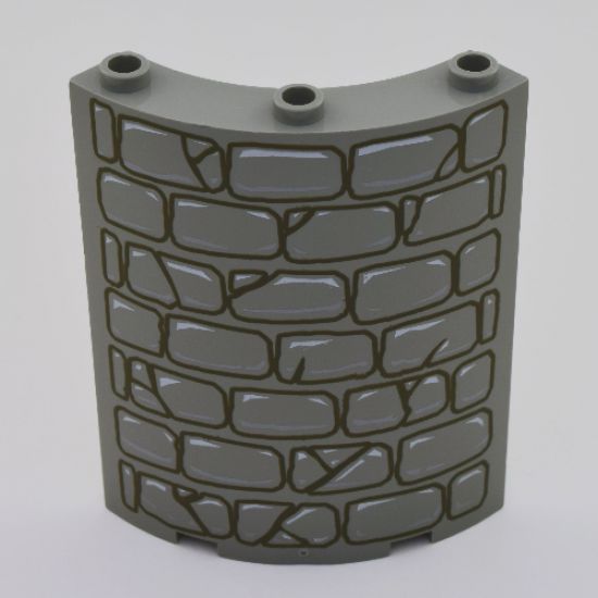 Cylinder Quarter 4 x 4 x 6 with Stone Wall Pattern