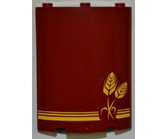 Cylinder Quarter 4 x 4 x 6 with 3 Yellow Stripes and Wheat Spikes Pattern (Sticker) - Set 7637