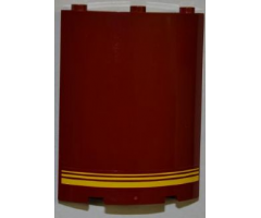 Cylinder Quarter 4 x 4 x 6 with 3 Yellow Stripes Pattern (Sticker) - Set 7637