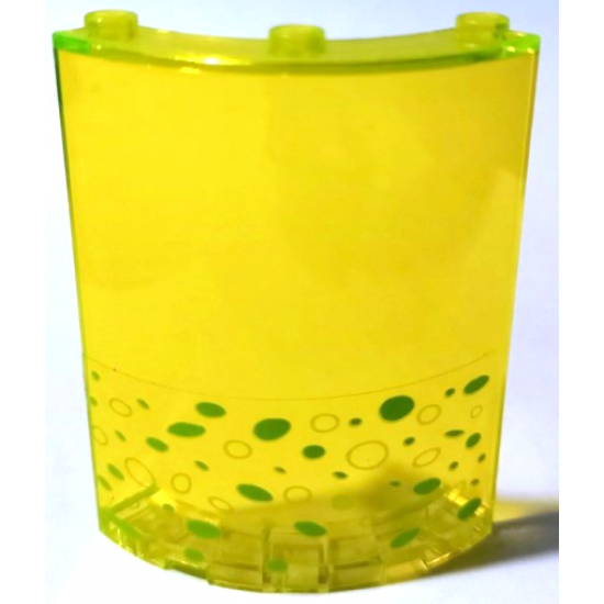 Cylinder Quarter 4 x 4 x 6 with Lime Bubbles Pattern Right (Sticker) - Set 79119