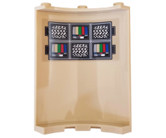 Cylinder Quarter 4 x 4 x 6 with 6 Television Screens with Color Bars Tests and Static Pattern on Inside (Sticker) - Set 76157