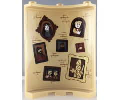 Cylinder Quarter 4 x 4 x 6 with Bricks and Seven Portraits Pattern on Inside (Sticker) - Set 71043