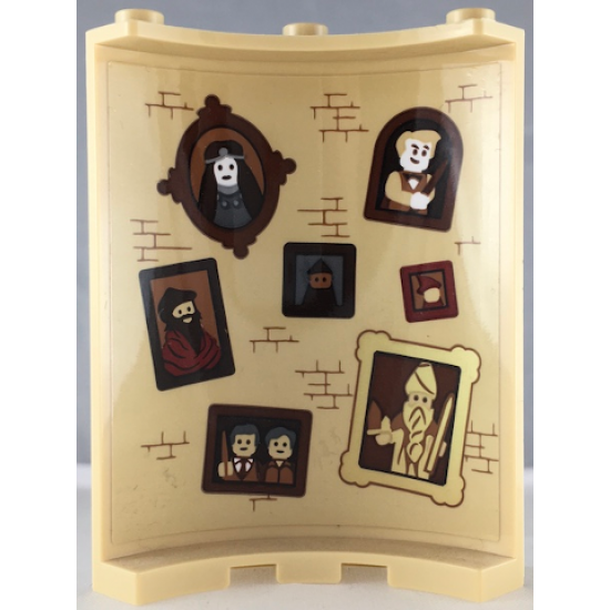 Cylinder Quarter 4 x 4 x 6 with Bricks and Seven Portraits Pattern on Inside (Sticker) - Set 71043