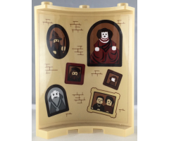 Cylinder Quarter 4 x 4 x 6 with Bricks and Six Portraits with Wizard Pattern on Inside (Sticker) - Set 71043