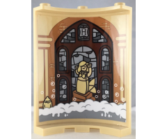 Cylinder Quarter 4 x 4 x 6 with Bricks, Bubbles, Stained Glass Windows and Mermaid Pattern on Inside (Sticker) - Set 71043