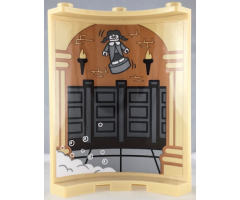 Cylinder Quarter 4 x 4 x 6 with Stall Doors, Torches and Girl Pattern on Inside (Sticker) - Set 71043