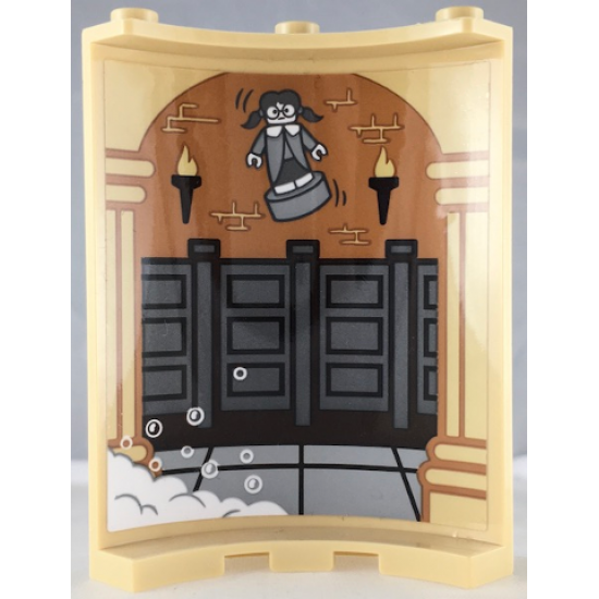 Cylinder Quarter 4 x 4 x 6 with Stall Doors, Torches and Girl Pattern on Inside (Sticker) - Set 71043
