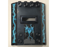 Panel 2 x 6 x 6 With Window Slot with Stone and Energy Pattern (Stickers) - Set 70356