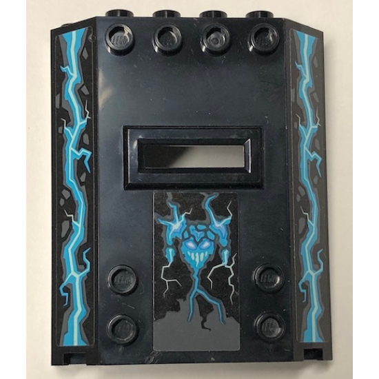 Panel 2 x 6 x 6 With Window Slot with Stone and Energy Pattern (Stickers) - Set 70356