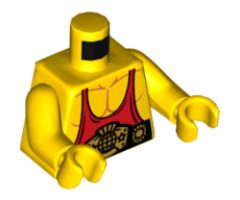 Torso Muscles with Red Tank Top and Black and Gold Belt Pattern / Yellow Arms / Yellow Hands