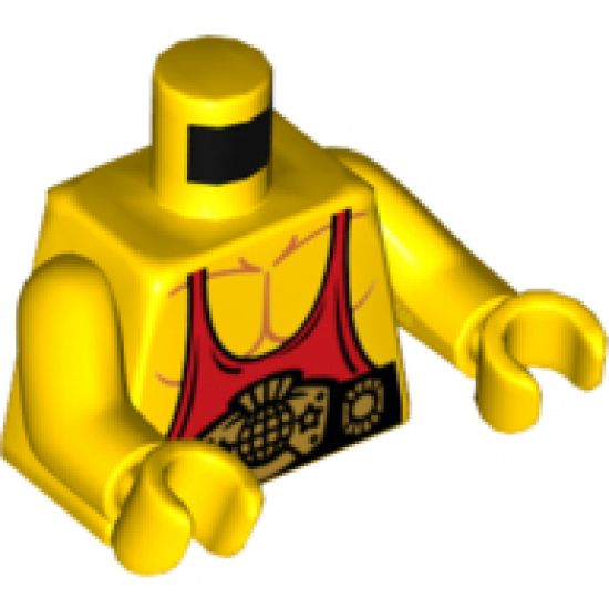 Torso Muscles with Red Tank Top and Black and Gold Belt Pattern / Yellow Arms / Yellow Hands