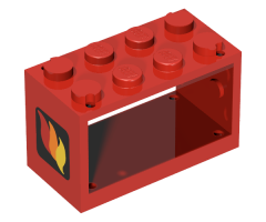 String Reel / Winch 2 x 4 x 2 Holder with Classic Fire Logo Pattern