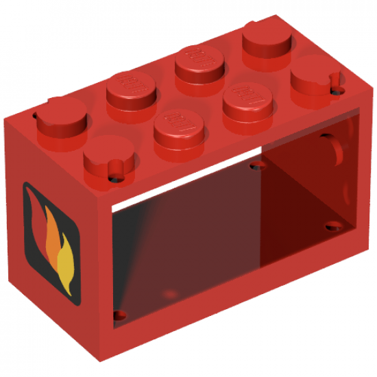 String Reel / Winch 2 x 4 x 2 Holder with Classic Fire Logo Pattern