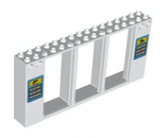 Door, Frame 2 x 16 x 6 with 3 Openings and 2 Studs on Either Side on Front with Flight Schedules Pattern