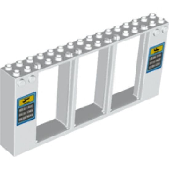 Door, Frame 2 x 16 x 6 with 3 Openings and 2 Studs on Either Side on Front with Flight Schedules Pattern