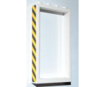Door, Frame 1 x 4 x 6 Type 2 with Black and Yellow Danger Stripes Pattern on Left Side (Sticker) - Set 3182