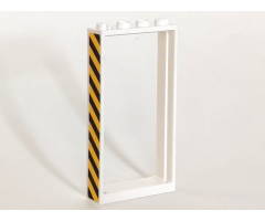 Door, Frame 1 x 4 x 6 Type 2 with Black and Yellow Danger Stripes Pattern on Left Side (Sticker) - Set 3182