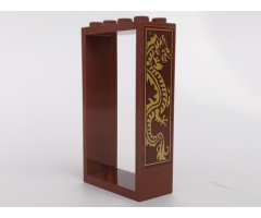 Door, Frame 2 x 4 x 6 with Gold Dragon Pattern Model Left Side (Sticker) - Set 70617