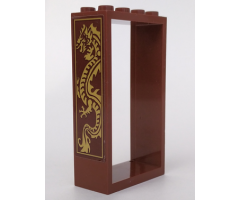 Door, Frame 2 x 4 x 6 with Gold Dragon Pattern Model Right Side (Sticker) - Set 70617