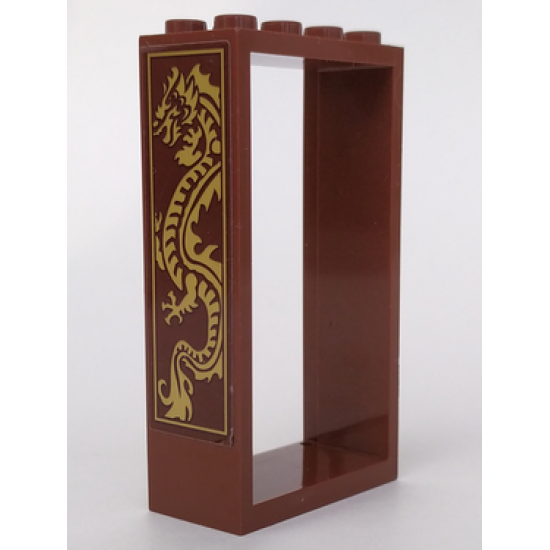 Door, Frame 2 x 4 x 6 with Gold Dragon Pattern Model Right Side (Sticker) - Set 70617