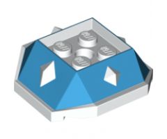 Shell with Spikes, 4 Studs Inside and Hole with Dark Azure Pattern