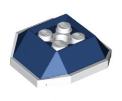 Shell, 4 Studs Inside and Hole with Dark Blue Pattern