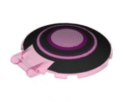 Dish 6 x 6 Inverted - No Studs with Bar Handle with Black Concentric Circles Pattern