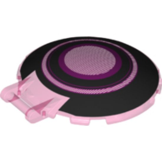 Dish 6 x 6 Inverted - No Studs with Bar Handle with Black Concentric Circles Pattern