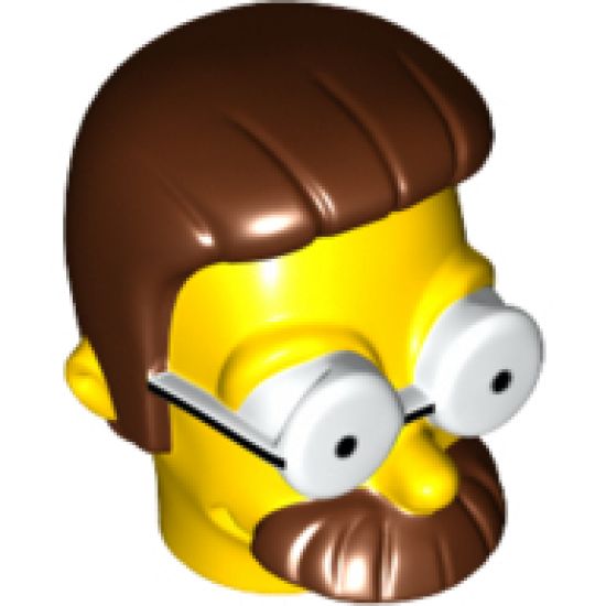 Minifigure, Head, Modified Simpsons Ned Flanders Pattern