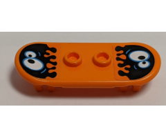 Minifigure, Utensil Skateboard with Trolley Wheel Holders with Oil Blobs with Eyes Pattern (Stickers) - Set 60200