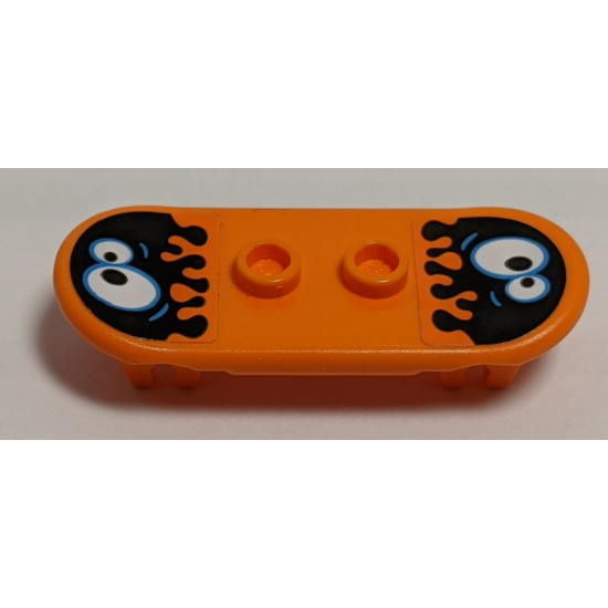 Minifigure, Utensil Skateboard with Trolley Wheel Holders with Oil Blobs with Eyes Pattern (Stickers) - Set 60200